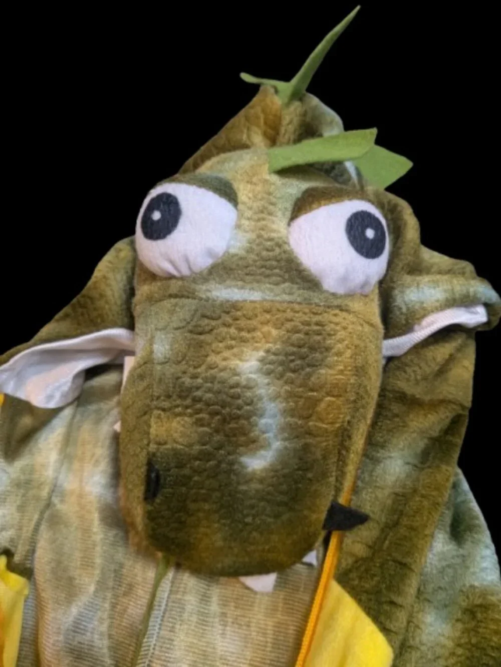 Rubie's Dragon Costume Toddler 3T-4T Green Yellow Hooded Jumpsuit Halloween